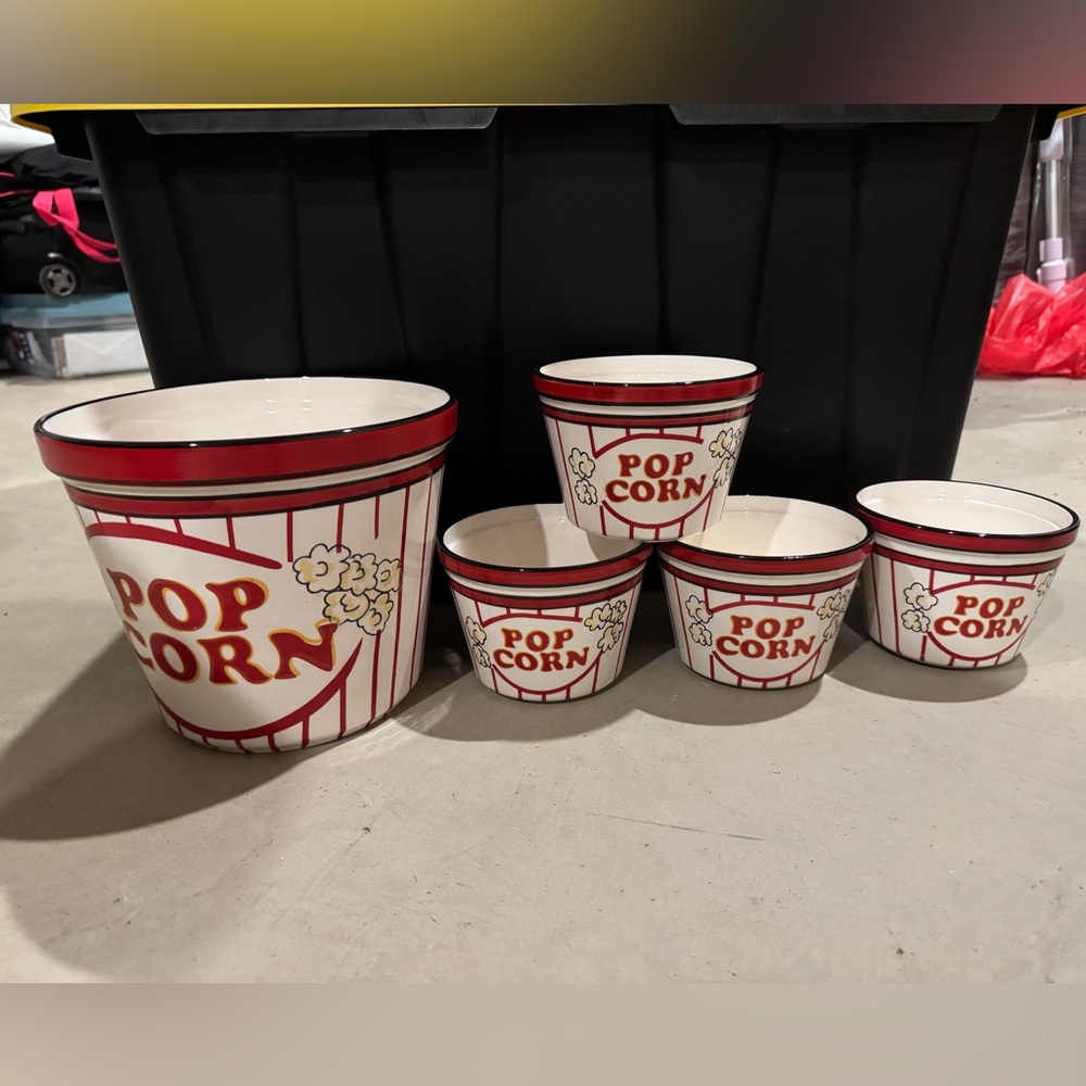Vintage inspired popcorn bowls, ceramic NWOT